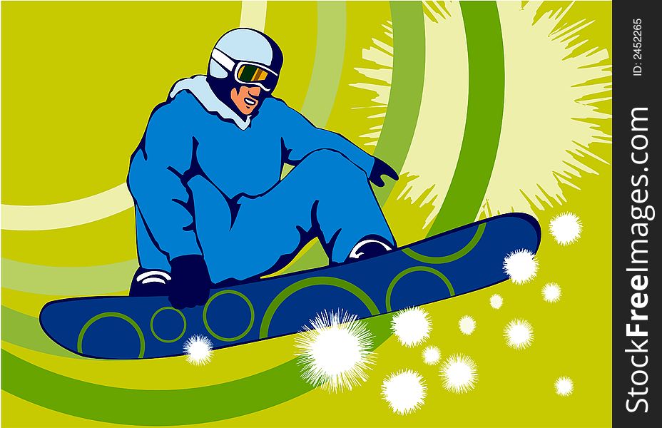 Illustration on the extreme sport of snowboarding. Illustration on the extreme sport of snowboarding