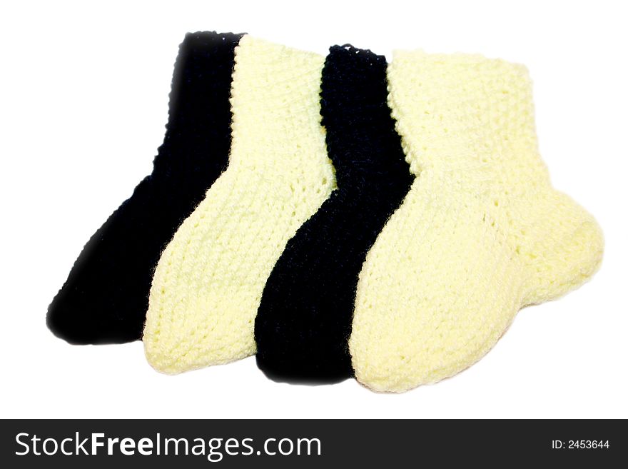 Digital photo of  knitted baby-socks.