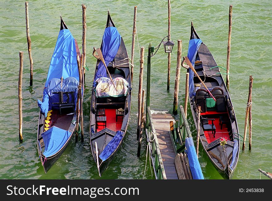 Gondolas in venice, Italy, sumer