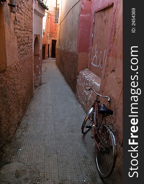 An alley in the medina , Marrakech. An alley in the medina , Marrakech