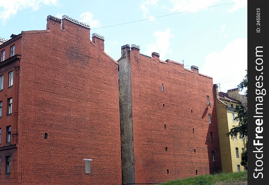 Blank wall of old house