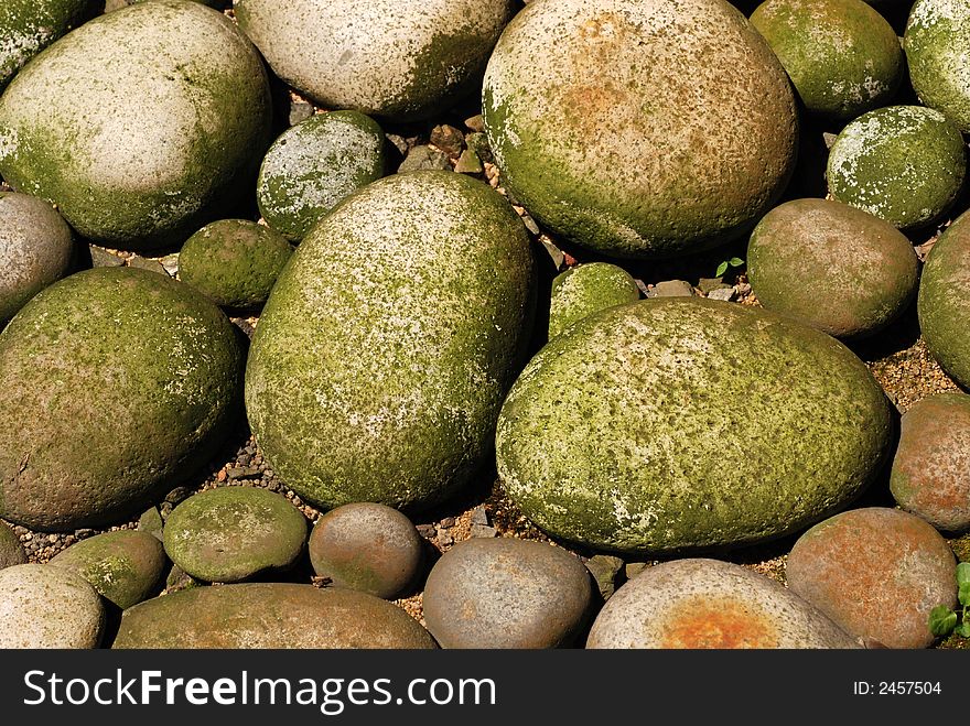 Egg shape stone in the gardens