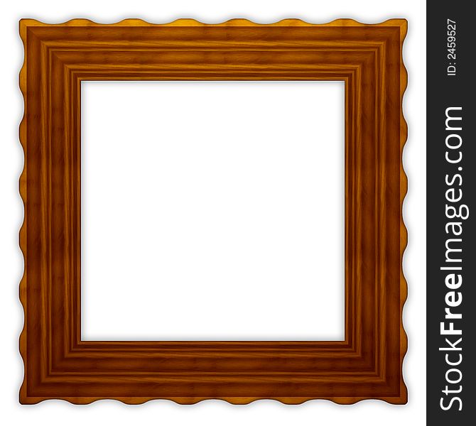 Square wooden frame with wavy border 2. Square wooden frame with wavy border 2