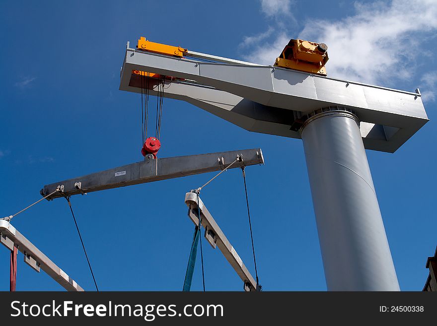 Boat lifter crane horizontal image