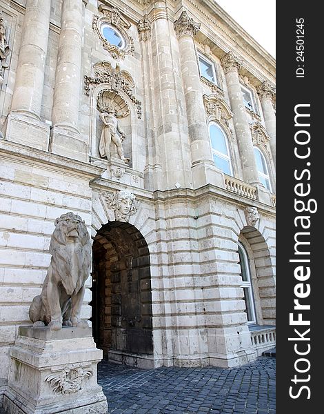 Details of Buda Castle in Budapest, Hungary