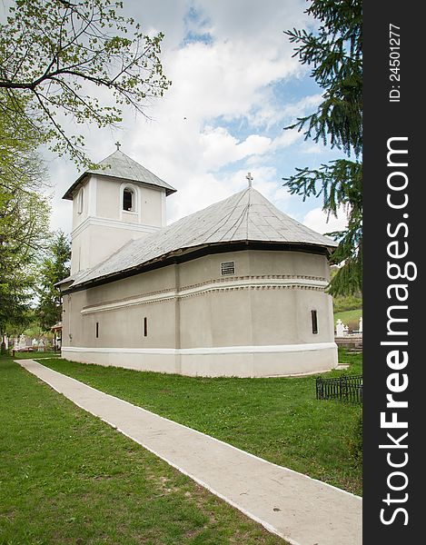 Small Stone Orthodox Church In Rural Romania