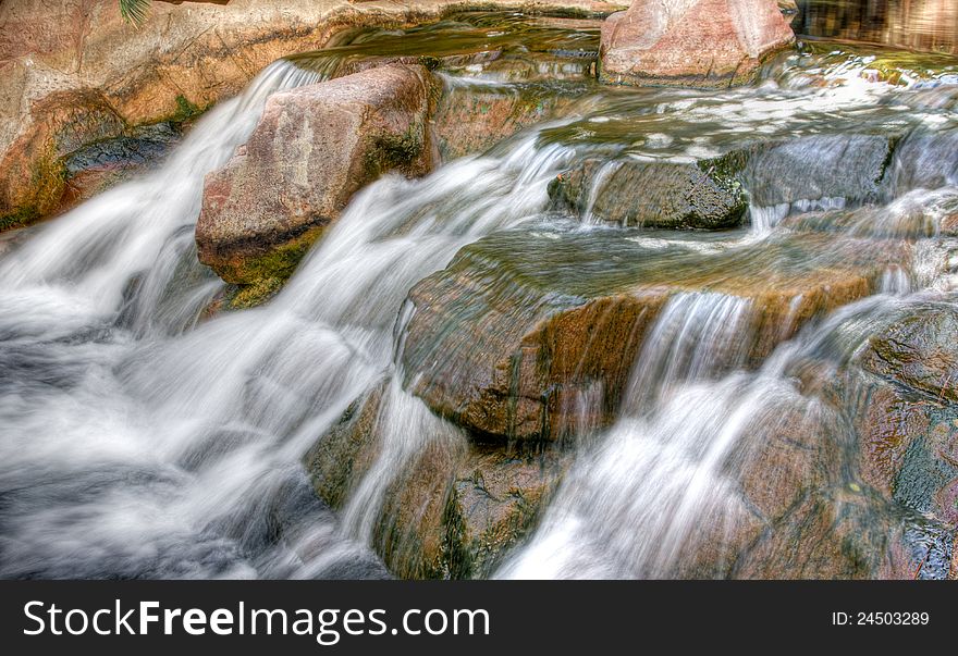 Slow flowing stream and rocks