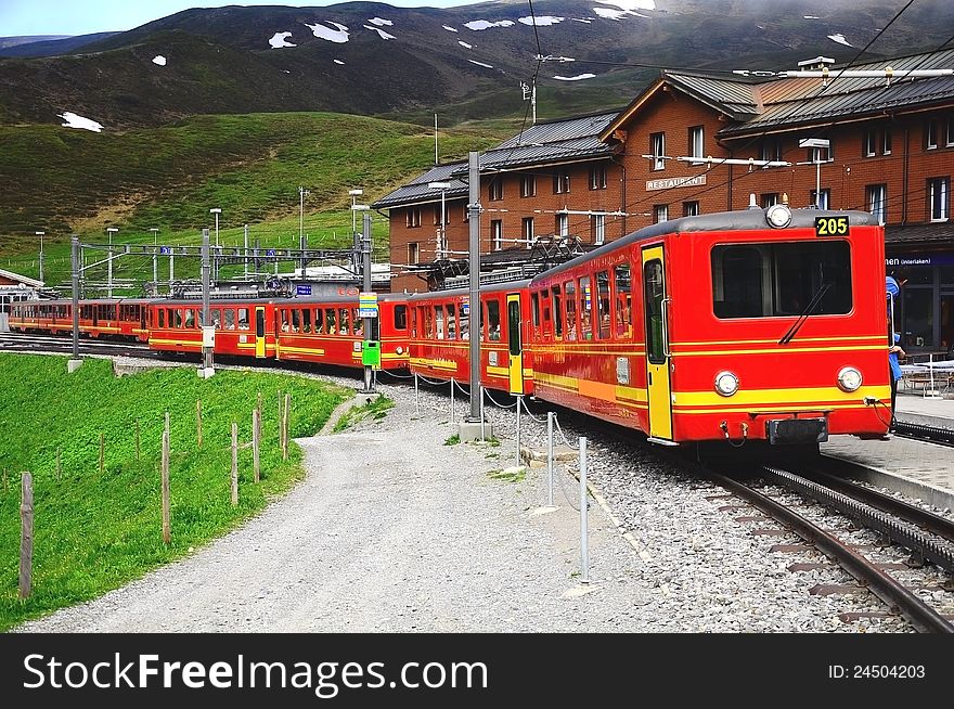 Train to Jungfraujoch. Switzerland. Train to Jungfraujoch. Switzerland.