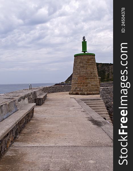 Lighthouse with see and sky in the background. Lighthouse with see and sky in the background