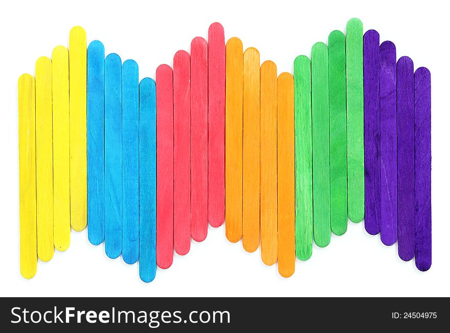 Blank colorful wood ice-cream stick