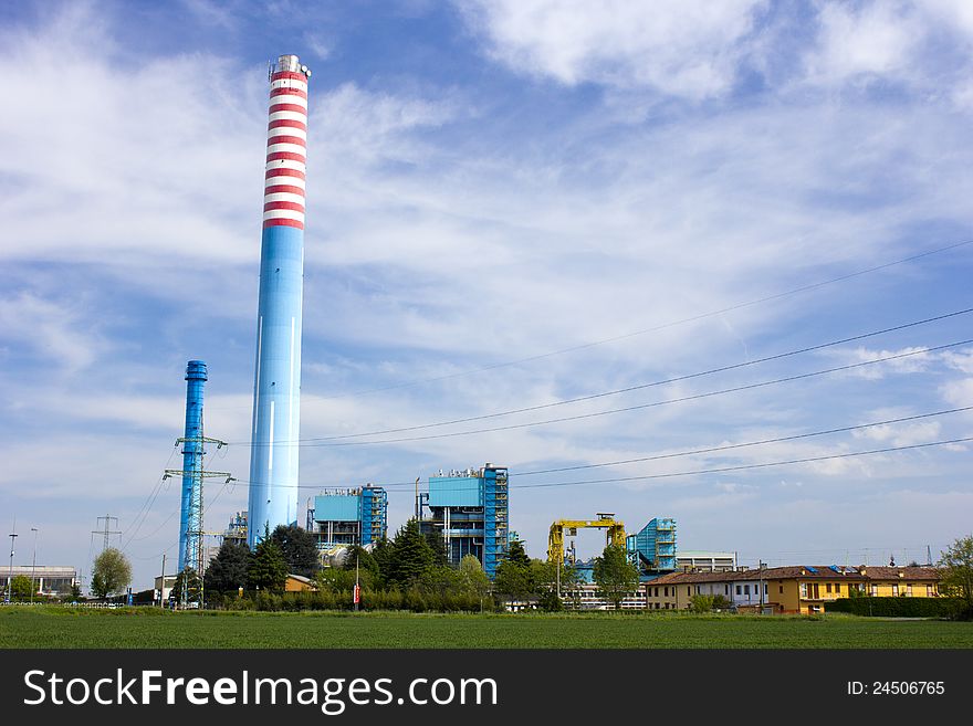 The thermoelectric power plant at Cassano d'Adda (MI), Italy. The thermoelectric power plant at Cassano d'Adda (MI), Italy