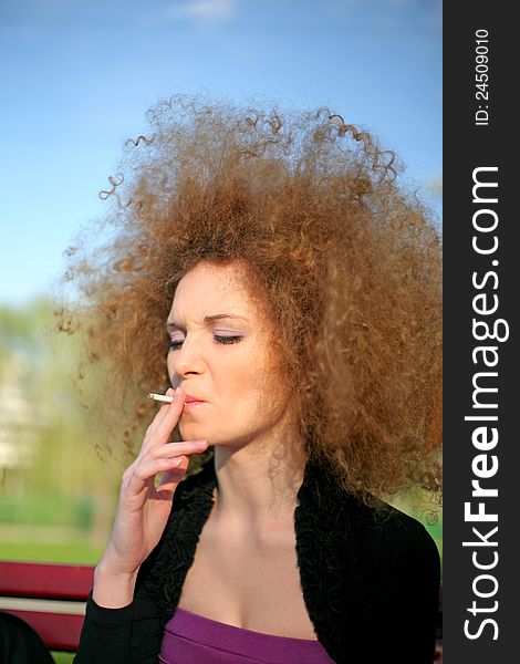Portrait Of A Girl Smoking