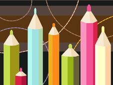 Seven Colored Pencils Royalty Free Stock Photos Seven Colored Pencils Royalty Free Stock Photos