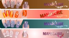 Manicure Banners Set Stock Photos