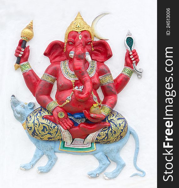 Hindu ganesha God Named Maha Ganapati at temple in thailand