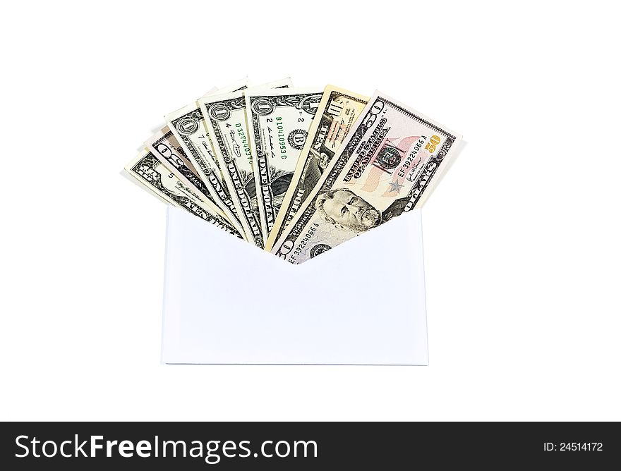 Money In Dollars In An Envelope