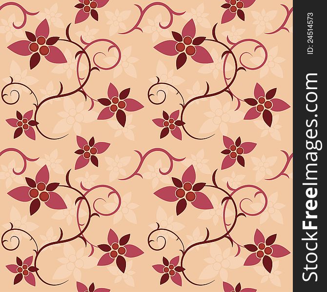 Vector seamless texture of traditional floral ornament. Vector seamless texture of traditional floral ornament