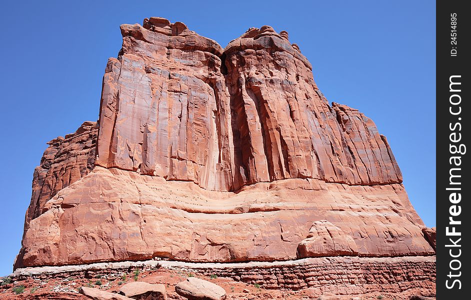 Huge Sandstone Rocks in  Arches National Park, Utah in the USA