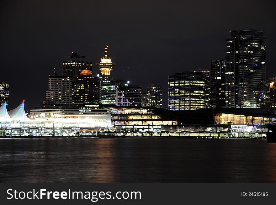 Vancouver. Night view from Stanley park. Canada. Vancouver. Night view from Stanley park. Canada.