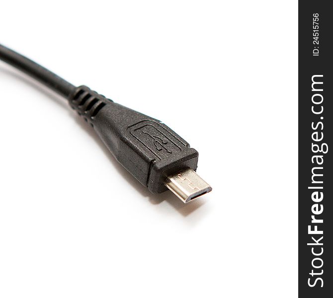 Micro USB connector isolated on a white background. Micro USB connector isolated on a white background