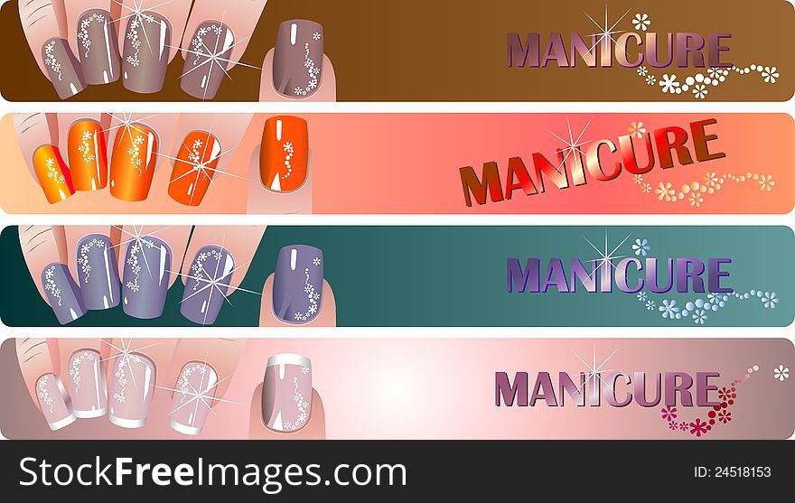 Manicure banners set