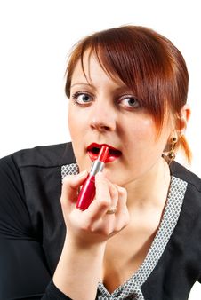 Beautiful Girl Lipstick Royalty Free Stock Images Beautiful Girl Lipstick Royalty Free Stock Images