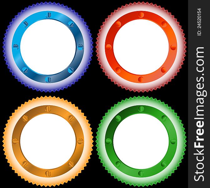 Four Multi-colored Stickers