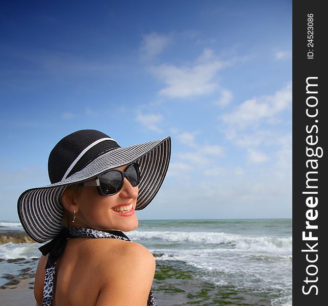 Happy Woman On The Beach