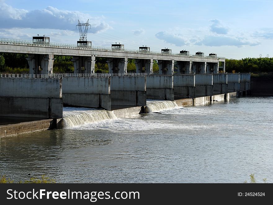 Hydroelectric dam on the river