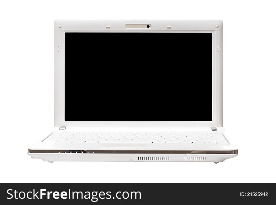Modern notebook computer isolated over white background