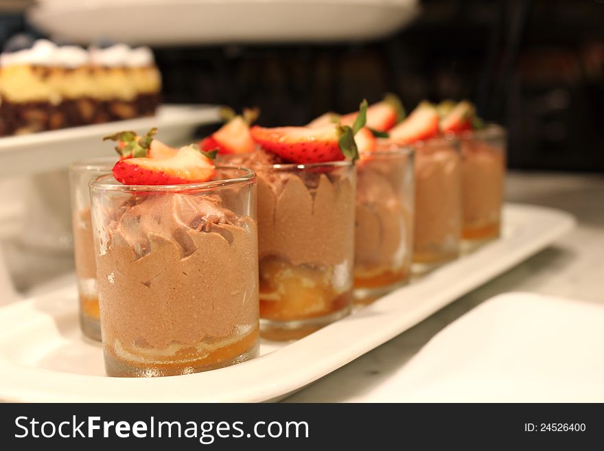 The chocolate mousse In a small bowl