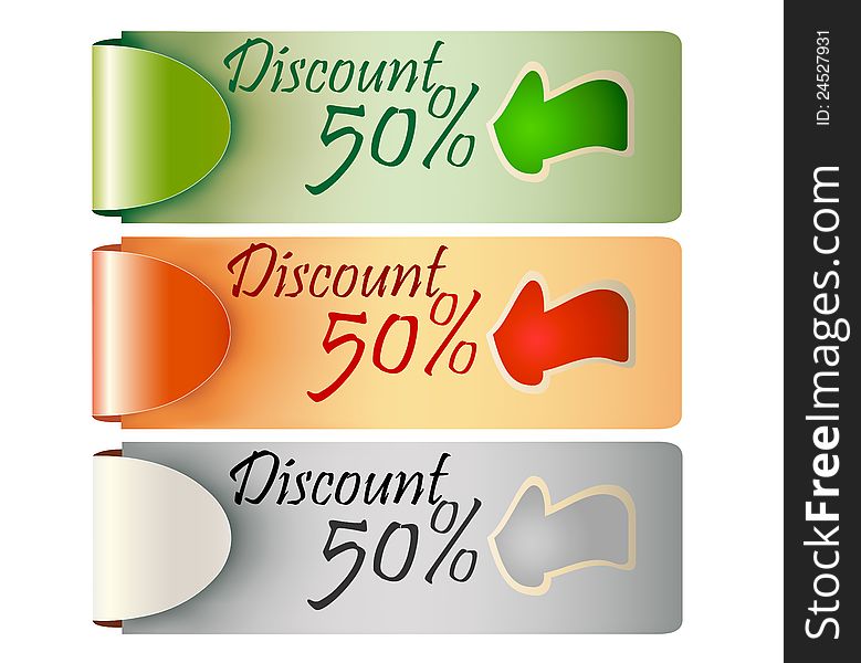 Colored label. Discount percentage for promotion. Colored label. Discount percentage for promotion