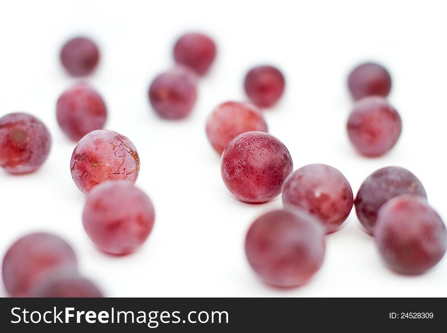 Grapes on the white background