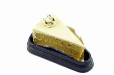 The Piece Of Vanilla Butter Cake Isolated. Royalty Free Stock Photo The Piece Of Vanilla Butter Cake Isolated. Royalty Free Stock Photo