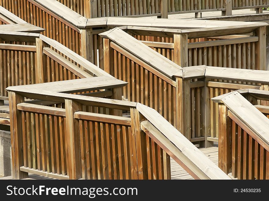 The close-up of wooden stair