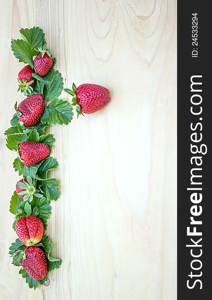 Fresh organic strawberries on table. Fresh organic strawberries on table