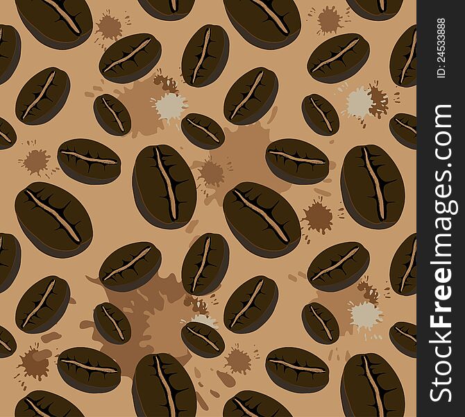 Seamless Coffee Pattern, vector background for cafe