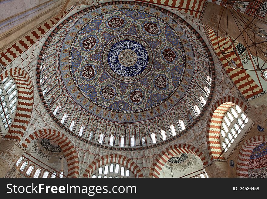 The Dome of Selimiye Mosque in Edirne, Turkey. The Dome of Selimiye Mosque in Edirne, Turkey.