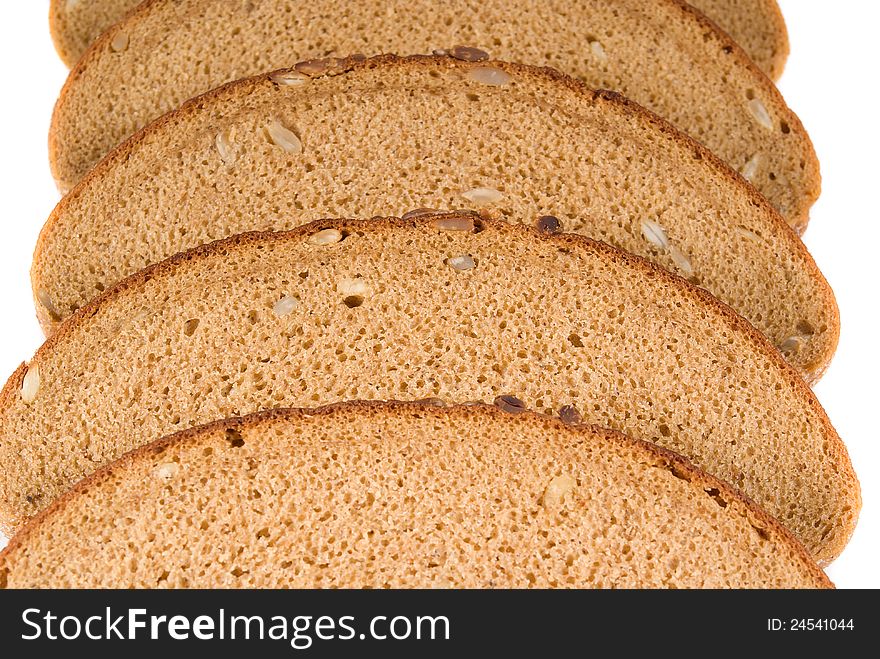 Delicious sliced â€‹â€‹bread slices isolated. Delicious sliced â€‹â€‹bread slices isolated