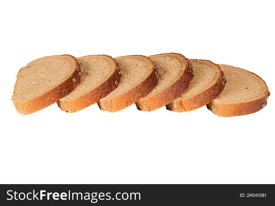 Slices of delicious bread with seeds isolated