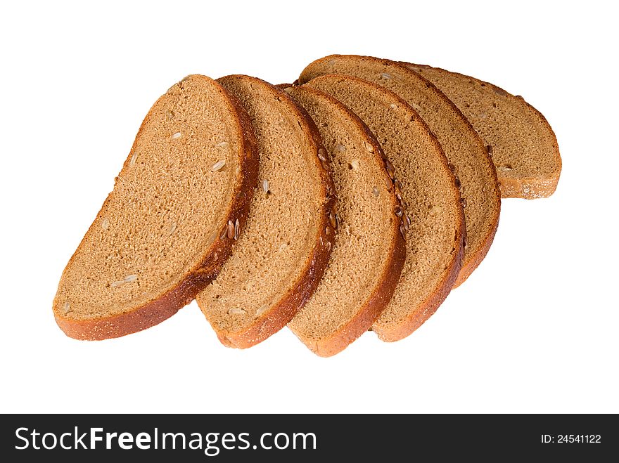 Slices of bread with seeds isolated. Slices of bread with seeds isolated