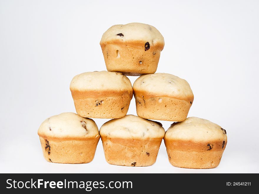 Cakes With Raisins Isolated