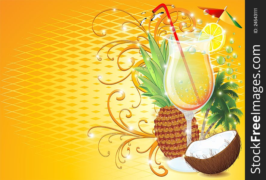 Fresh Fruity Drink for Summer Relax. Fresh Fruity Drink for Summer Relax