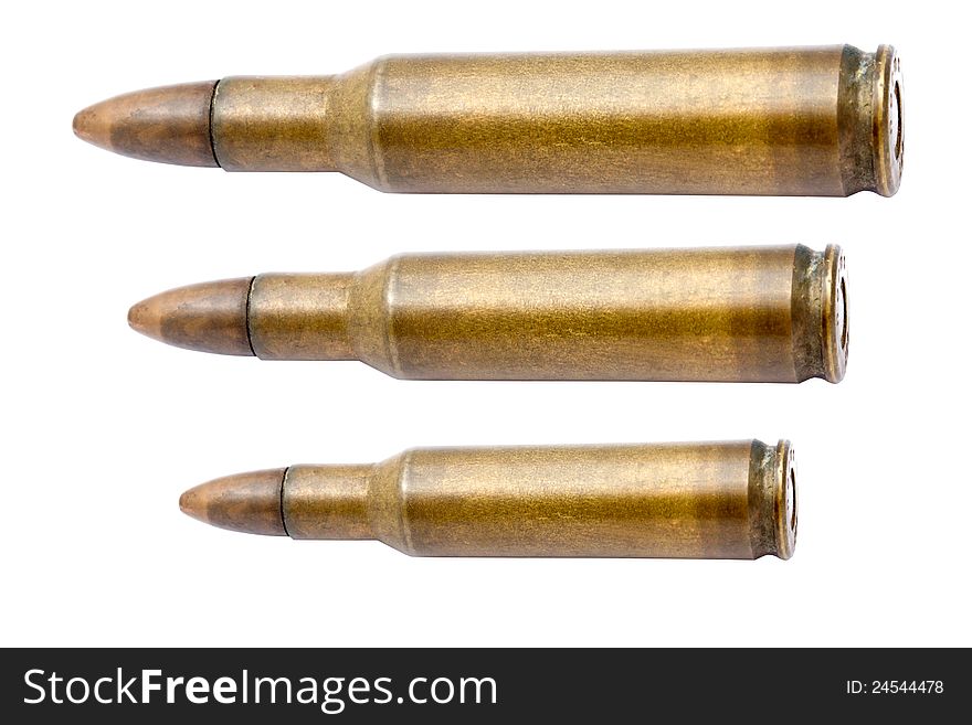 Bullets isolated on white background