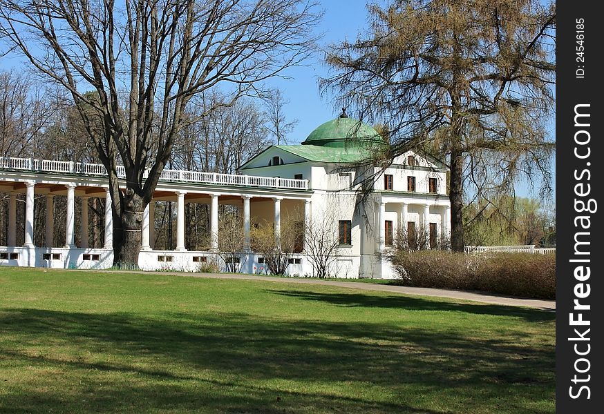 Colonnade of the medieval estates main building. Colonnade of the medieval estates main building