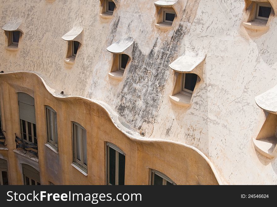 Detail Of The House Of Casa Mila. Barcelona