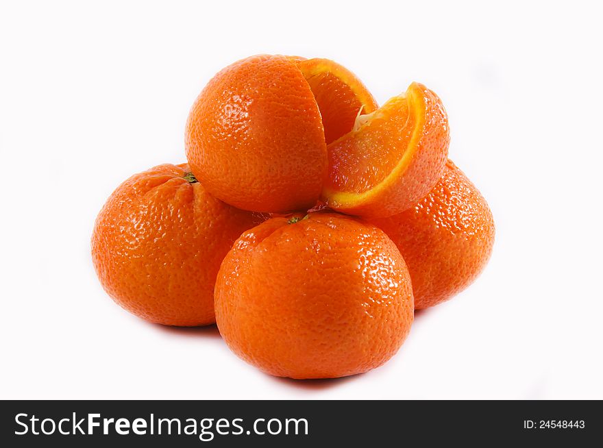 Tangerine isolated on the white
