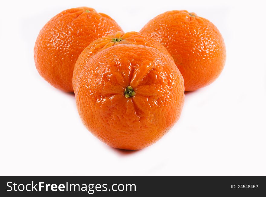 Tangerine isolated on the white