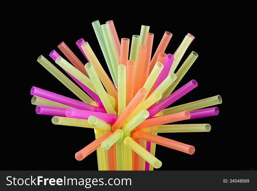 Drinking Straw isolated on the black