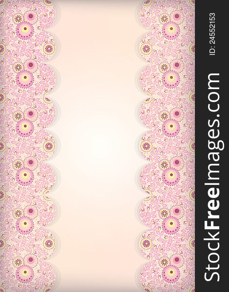Pink vector delicate background with leaves and flowers. Pink vector delicate background with leaves and flowers